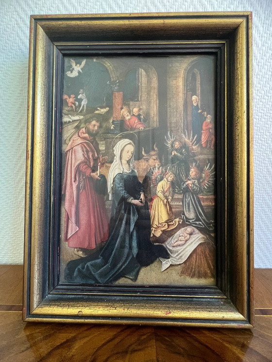 Image 1 of Grabado Hans Holbein el Viejo El Nacimiento de Cristo