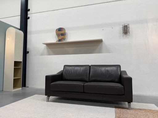 Leolux Antonia 2,5-Sitzer-Sofa, braunes Leder