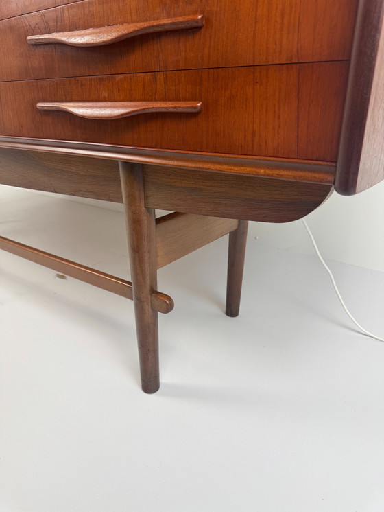 Image 1 of Danish teak sideboard with bar and automatic light - Mid - Century Elegance