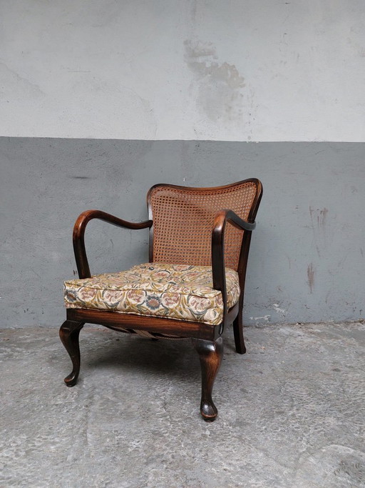Antique Chair With Webbing – fauteuils, Textile