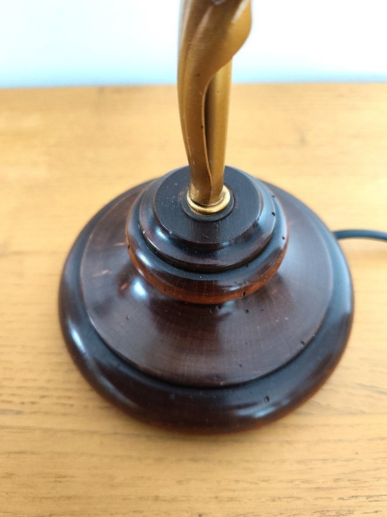 Image 1 of Gooseneck table lamp with tulip shade