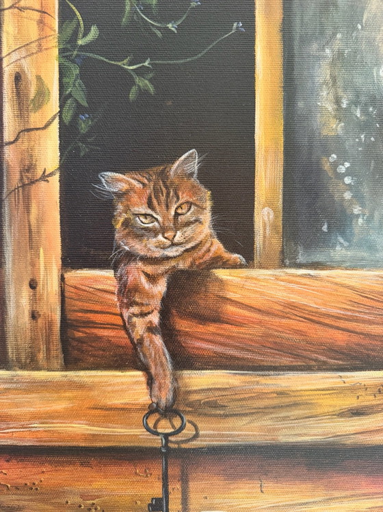 Origineel acryl  schilderij De Kat, Schilderijen & Tekeningen, Anders, Meerdere kleuren (foto 2 van 6)