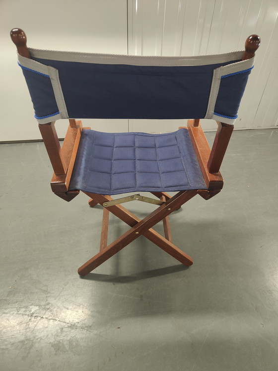 Image 1 of Sedia da regista in teak blu cobalto