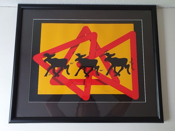 Image 1 of Screen print with elks by Rafael 97 - 16/50 HC