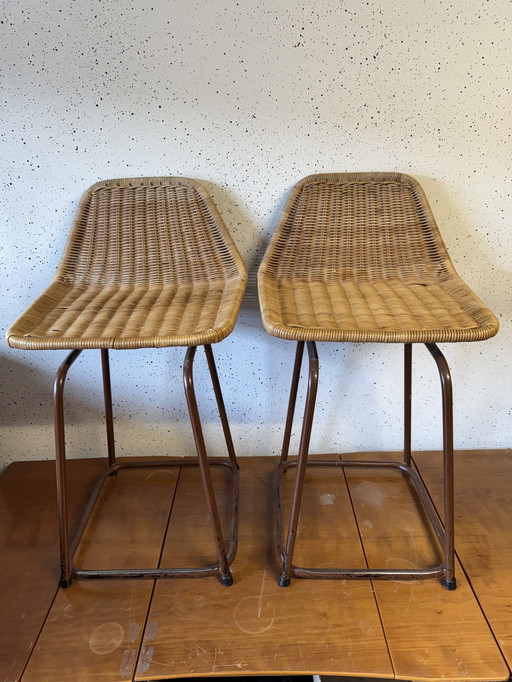Ensemble Rohe Noordwolde Tabourets en rotin Tabourets Chaises