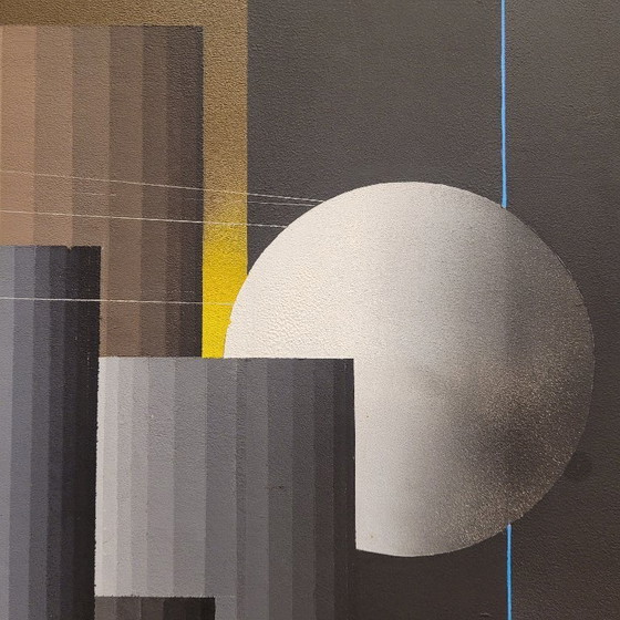 Image 1 of Acrylverf op canvas “Schaakbordlandschap”, Andrés Segovia, 20e eeuw – Argentinië / Spanje