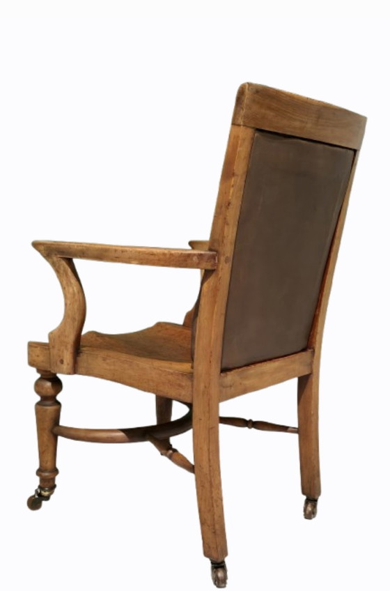 Image 1 of Antieke Engelse bureau- / library armstoel