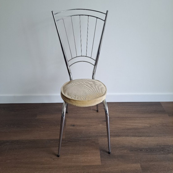 Image 1 of Ensemble de 2 chaises chromées vintage avec coussins