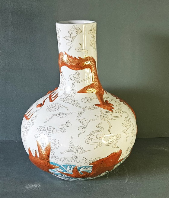 Image 1 of A FAMILLE ROSE PORCELAIN TIANQIUPING VASE