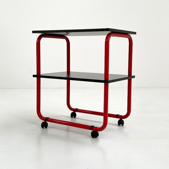Image 1 of Black & Red Tubular Trolley, 1980s
