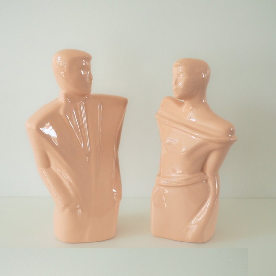 Image 1 of 1980S Lindsey B. Art Deco Revival Rick & Rachel Set