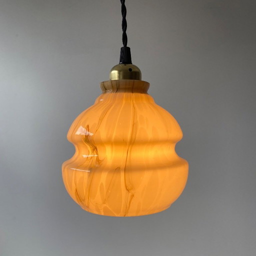 PAIR OF VINTAGE MARBLE HANGING LAMPS