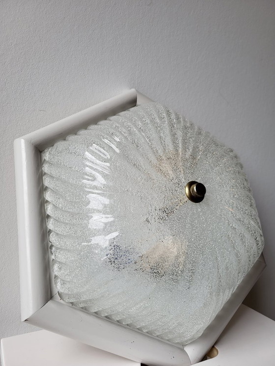 Image 1 of Lampe en verre Iceglass vintage style Hollywood, milieu du siècle