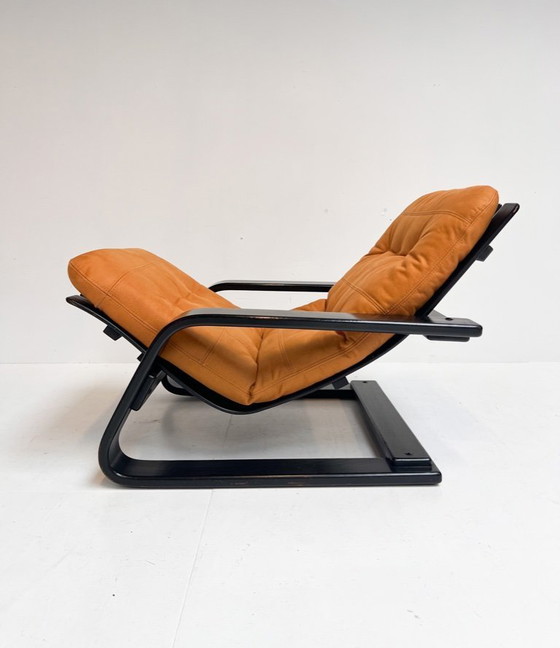 Image 1 of Poltrona rivestita color cognac, anni '60