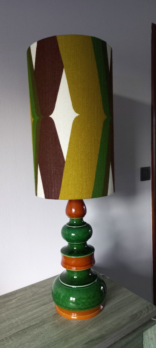 Lampada da terra in ceramica vintage anni '70