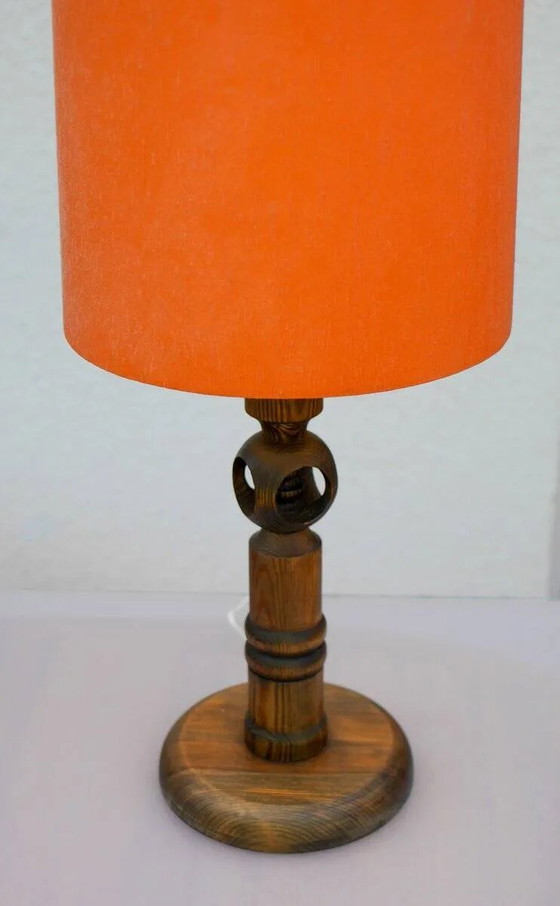 Image 1 of Large pine table lamp by Uno & Östen Kristiansson for Luxus, Sweden