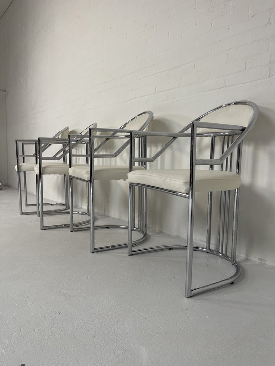 Image 1 of Italiaanse stoelen vintage retro Artdeco crocodile 80's