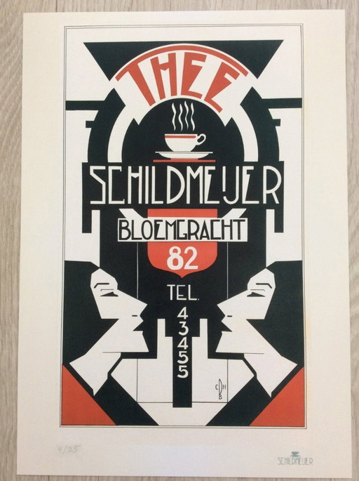 Limited Edition Schildmeijer Amsterdam Art Deco Thee Affiche Poster Print