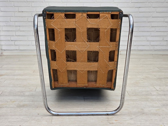 Image 1 of Fauteuil scandinave des années 1950, de style Bauhaus, en état d'origine.