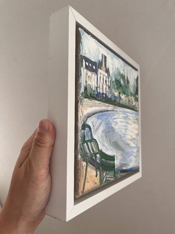 Small Painting - 20 x 20 - 'Les Jardins de Paris' by Maja A Chris – Paintings & Drawings, Wood (photo 4 of 10)
