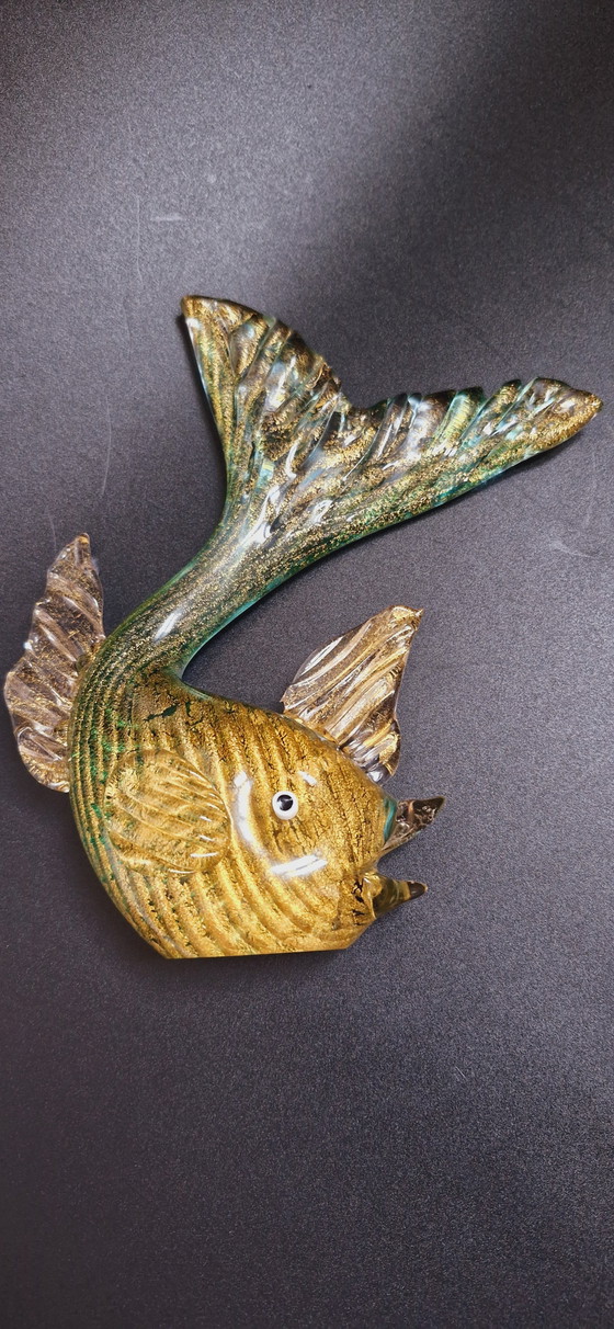 Image 1 of 60'S Barovier&Toso Murano Glass Coordonato D'Oro Fish 