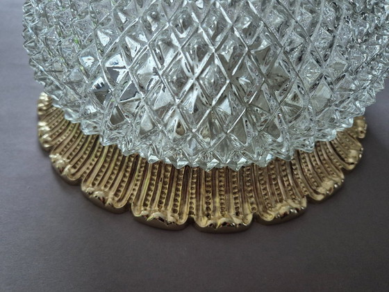 Image 1 of Glashütte Limburg Plafoniere Pressglas Vintage Ceiling Lamp Retro
