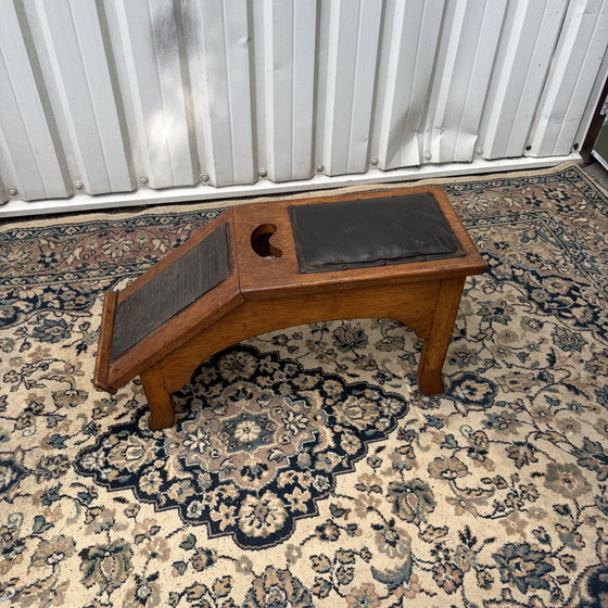 Banc à cirer les chaussures du milieu du siècle – Leather, Wood (photo 4 of 7)