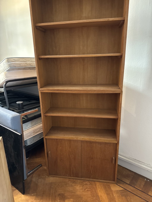 Mid Century Two Section bookcase with cabinet