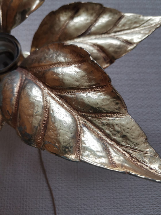 Image 1 of Bloemvormige wandlamp uit het midden van de 20e eeuw van Willy Daro, Hollywood Regency, vintage uit de jaren 70