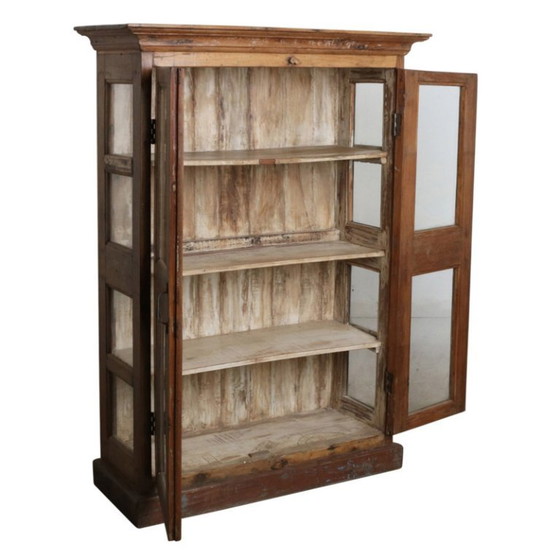 Image 1 of Vitrine/Bücherschrank aus Teakholz, Indien, 113 x 47 x 159 cm