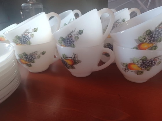 Image 1 of Large lot of vintage Arcopal Fruit de France dinnerware