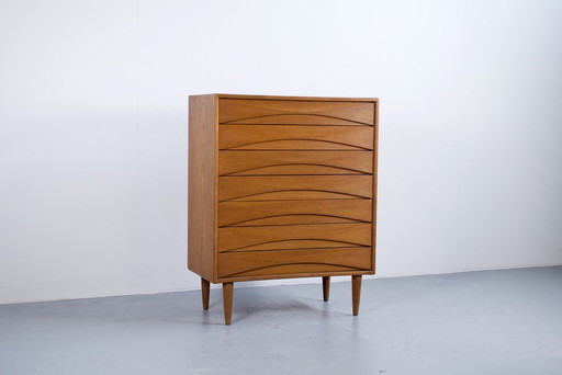 Niels Clausen 60's Teak Semainier Chest of Drawers Niels Clausen Mobler Odense Editor