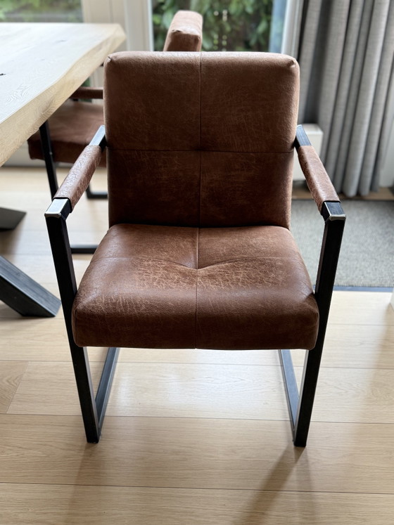 Prachtige Gardo Boomstamtafel 240 Cm + 6 Luxe Contiro Stoelen – Als Nieuw! – Eetkamerset, Wood (photo 8 of 15)
