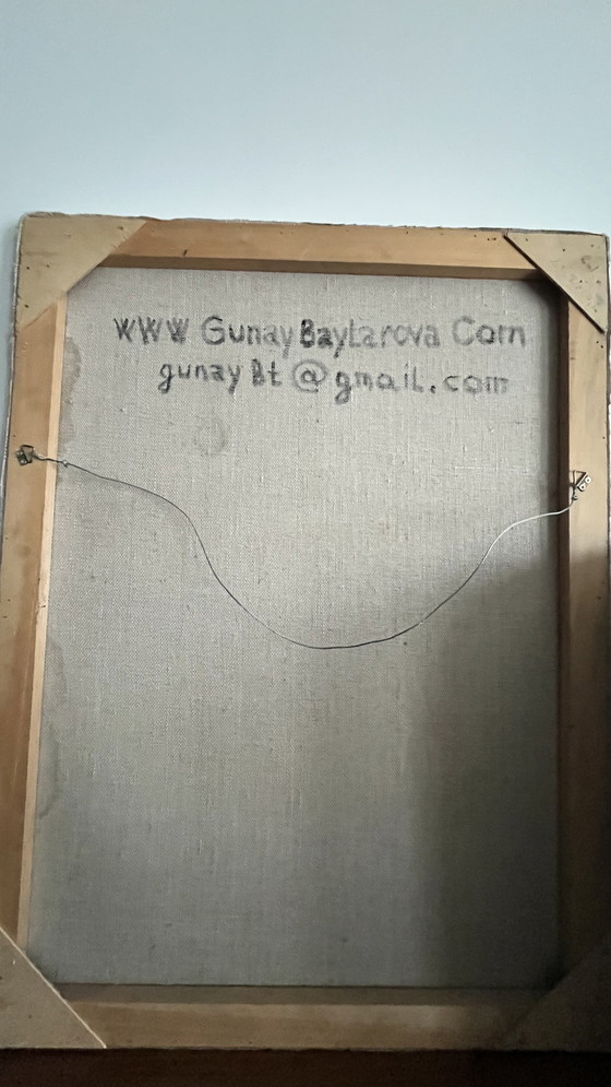 Image 1 of Dipinto originale - Gunay Baytarova - Ritratto astratto (80 x 60 cm)