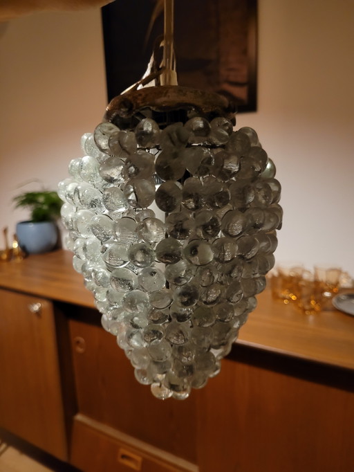 Vintage Italian hand-blown grape cluster lamp. Murano style