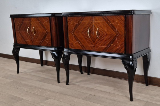 Image 1 of Art Deco bedside tables "Vanity" from the land of the sun (Castrocaro Terme)