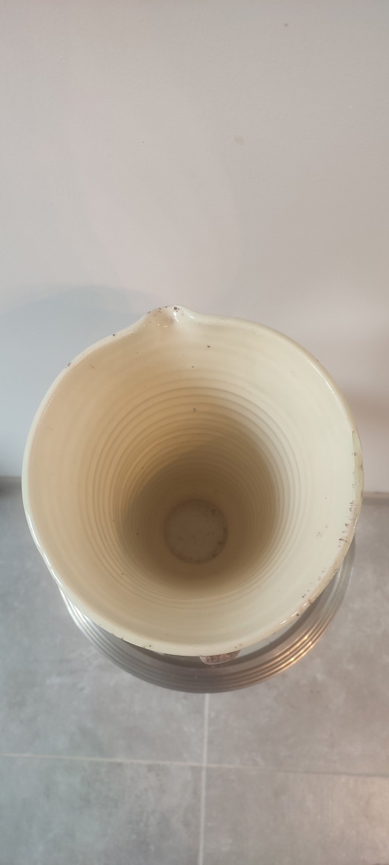 Large conical ceramic vase-pitcher from Accolay (photo 12 of 15)