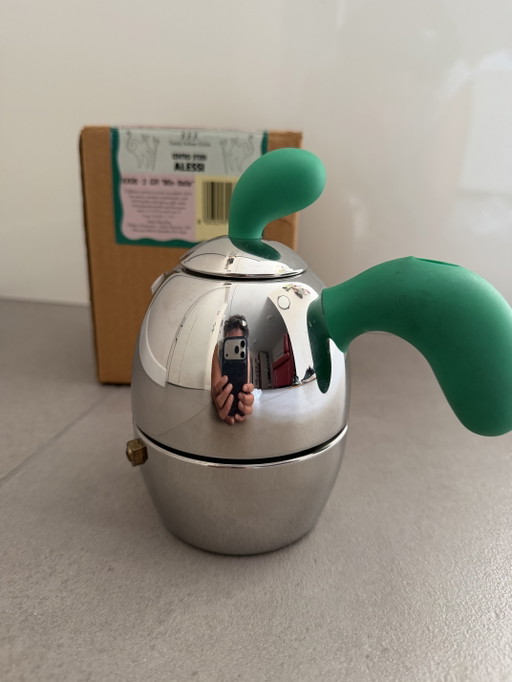 Alessi King Kong 3-Cup Coffee Maker, Green – keukenaccessoires, Metal, Plastic (photo 2 of 6)