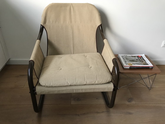 Image 1 of Mid-century Bauhaus buisvormige canvas fauteuil by TOMAS  JELINEK door IKEA jaren 80