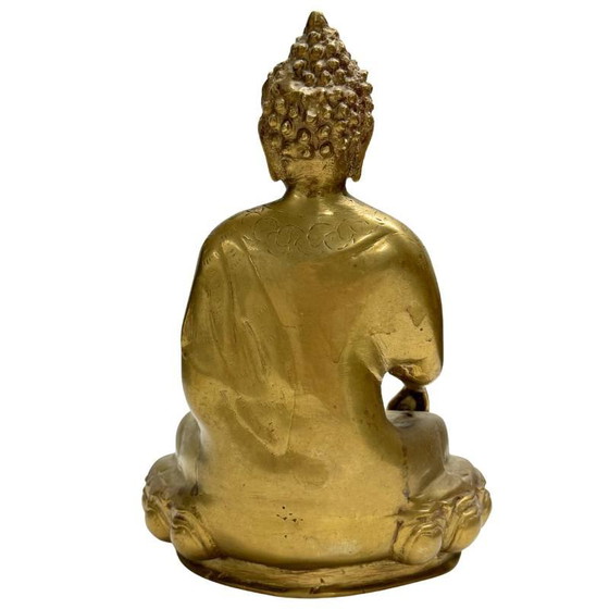 Vintage Bronze Shakyamuni Buddha Statue - 24.5 cm - Hand-engraved - 1970s – Sculpture (photo 5 of 10)