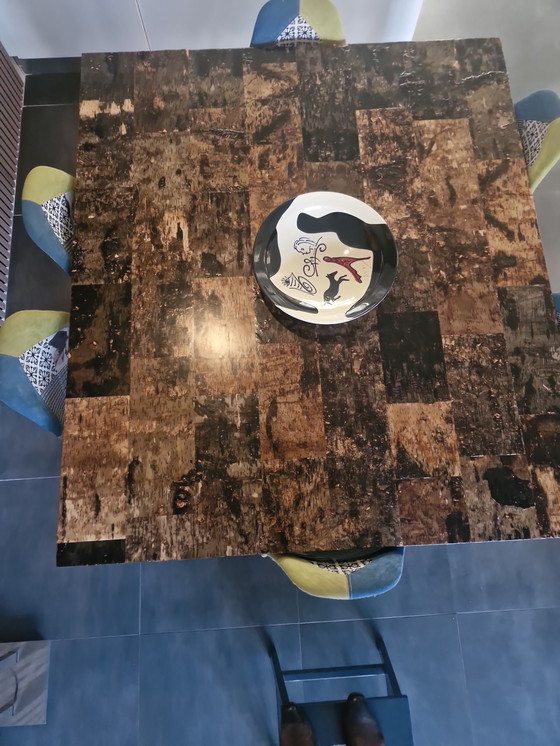 Image 1 of Esstisch mit Birkenrindenintarsien