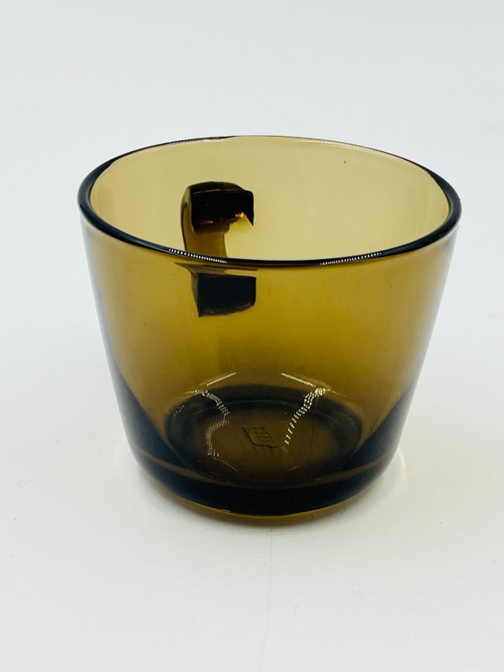 Image 1 of Set van 6 vintage amberkleurige glazen bekers van Seca Service Station
