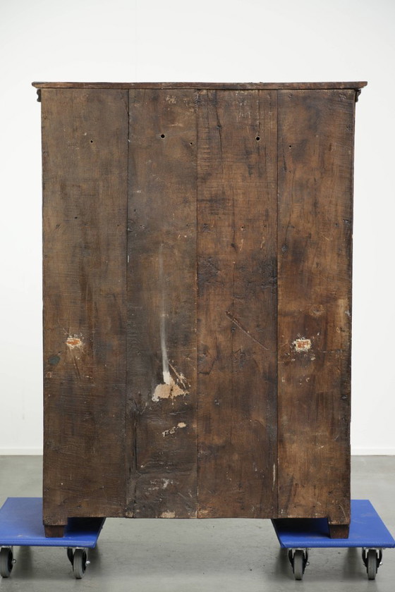 Antieke eikenhouten boerenkast uit eind 17e eeuw met origineel beslag en prachtig patina – Buffetkasten, Wood (photo 4 of 13)