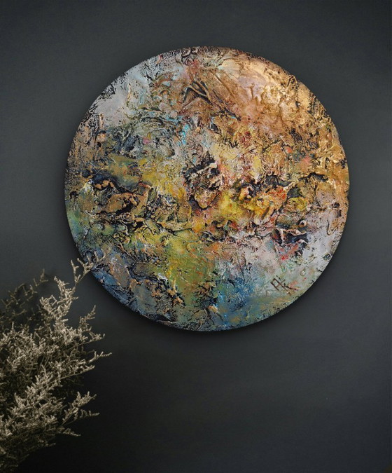 Image 1 of Eyecatcher – Round Art Object Mixed Media/Material Art Ø 40 cm