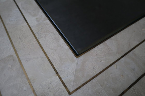 Image 1 of Tavolino da caffè tessellato Maitland Smith, Stati Uniti, anni '80