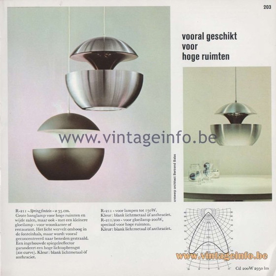 Image 1 of 2 lampes suspendues vintage Raak Spring Fountain
