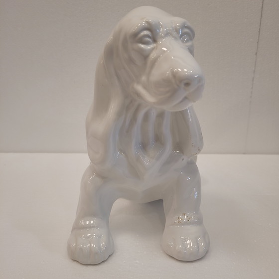 Image 1 of Escultura Perro “Basset Hound”, Cerámica, 40’S - Alemania