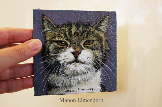 Image 1 of incl Donkey: Unique Hand-painted Painting Cat