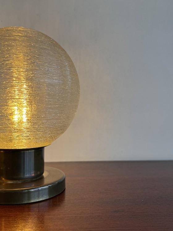 Image 1 of Pair of Doria Leuchten Table Lamps – Textured Globe Elegance