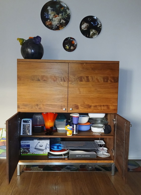 WAND / SERVIESKAST – Wandkast, Roestvrij staal, Hout (photo 2 of 5)